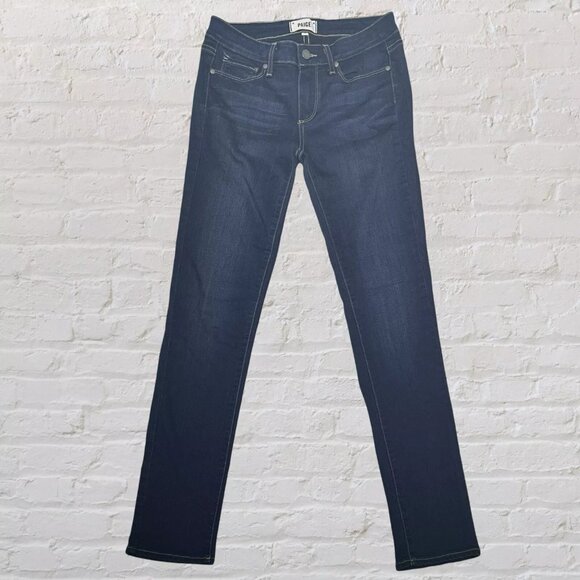 PAIGE Denim - Paige Jeans Womens 28x30 Skyline Skinny Mid Rise Blue Dark Wash Denim Stretch